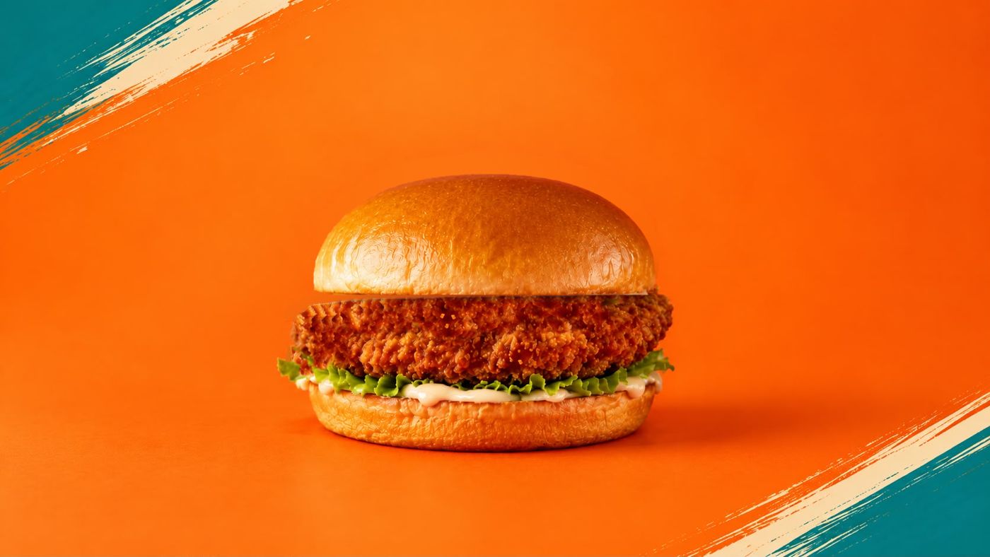 Chicken burger with lettuce and mayo