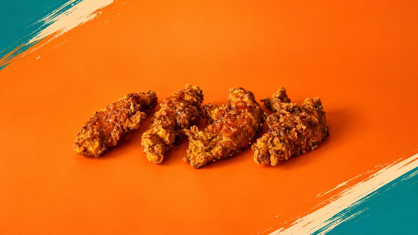 Glazed crispy chicken strips